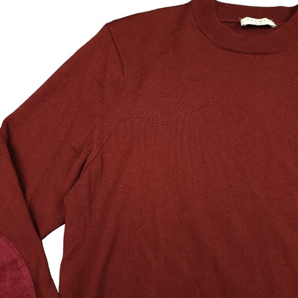 Sandro‎ Paris Womens Maroon Soft Wool Crewneck Slim Fit Sweater M Designer - Picture 3 of 16